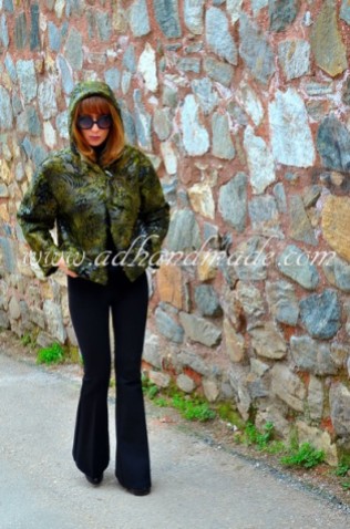 Green Fur Coat; Sewing by AD (adhandmade)
