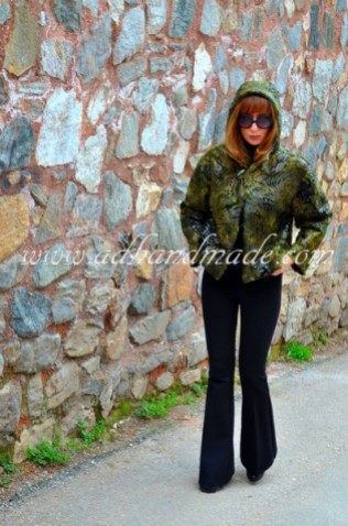 Green Fur Coat; Sewing by AD (adhandmade)